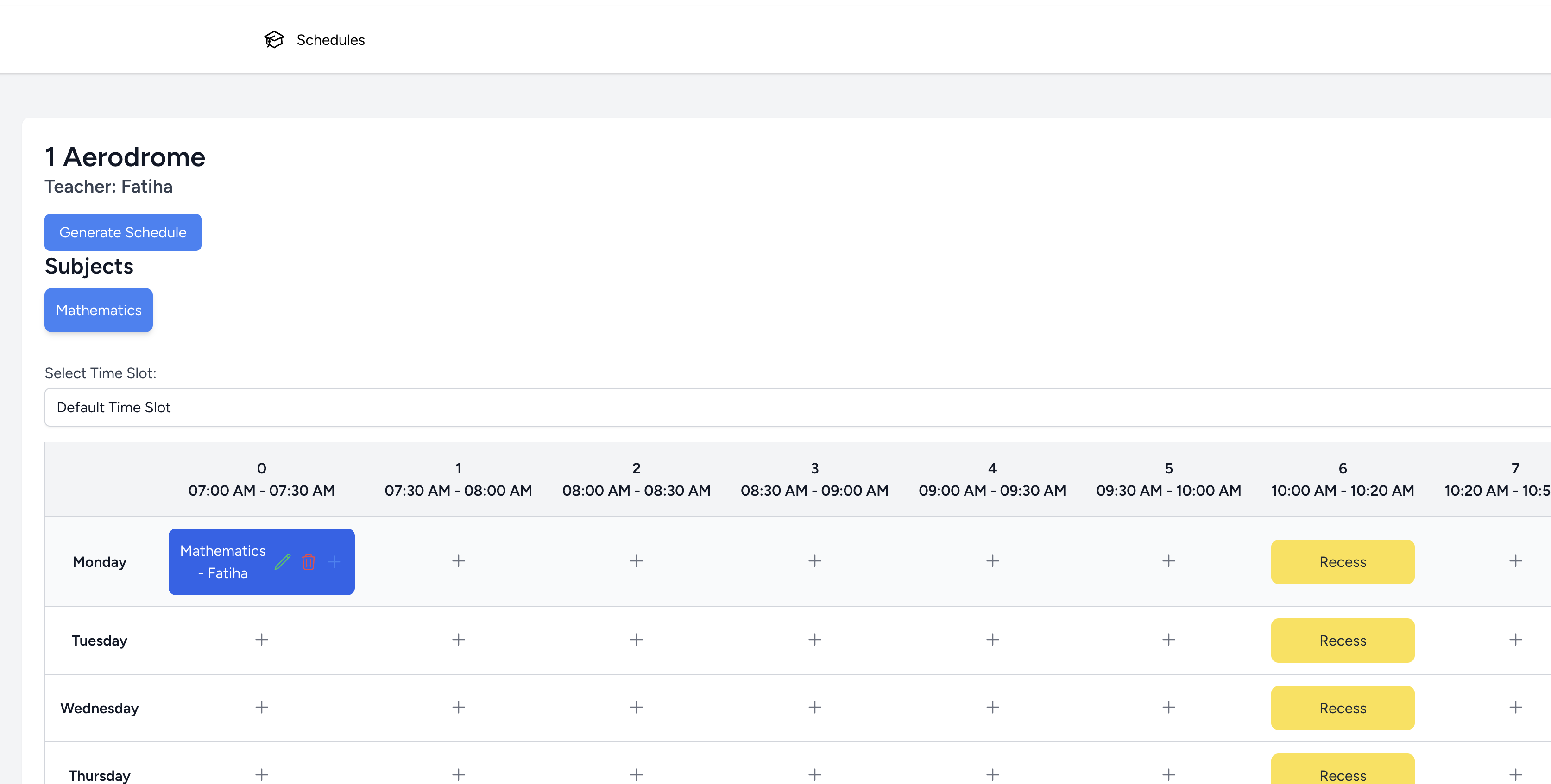 JadualX Drag-and-Drop Interface