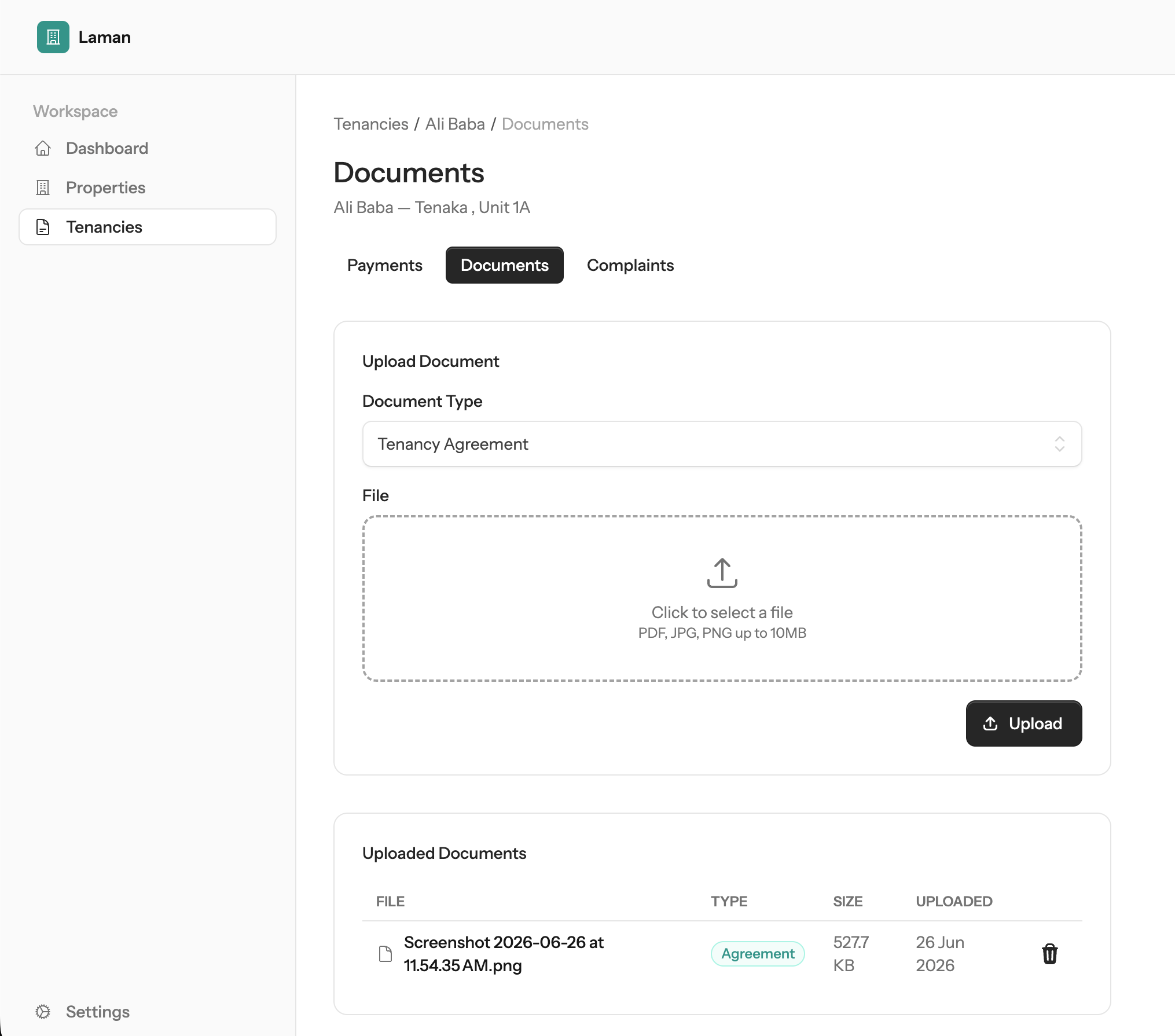 Secure Document & Tenant Management